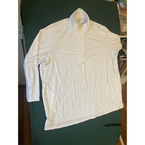 White Land's End Long Sleeve Crew Swim Top Size 3X 3XL Rash Guard Long Sleeve